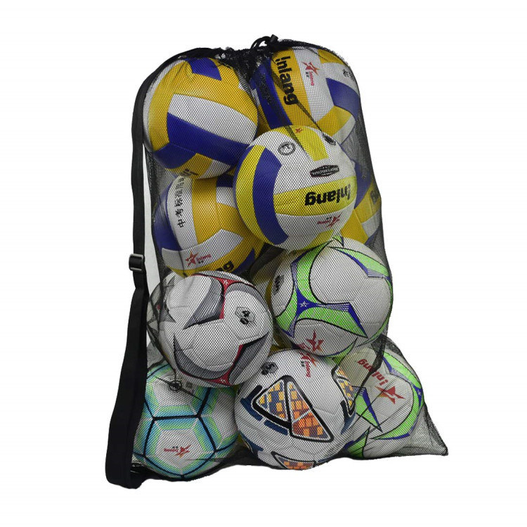 Heavy Duty Mesh Drawstring Sport Equipment Storage Basketball Beach Swimming Gears Adjustable Shoulder Strap Soccer Bag 