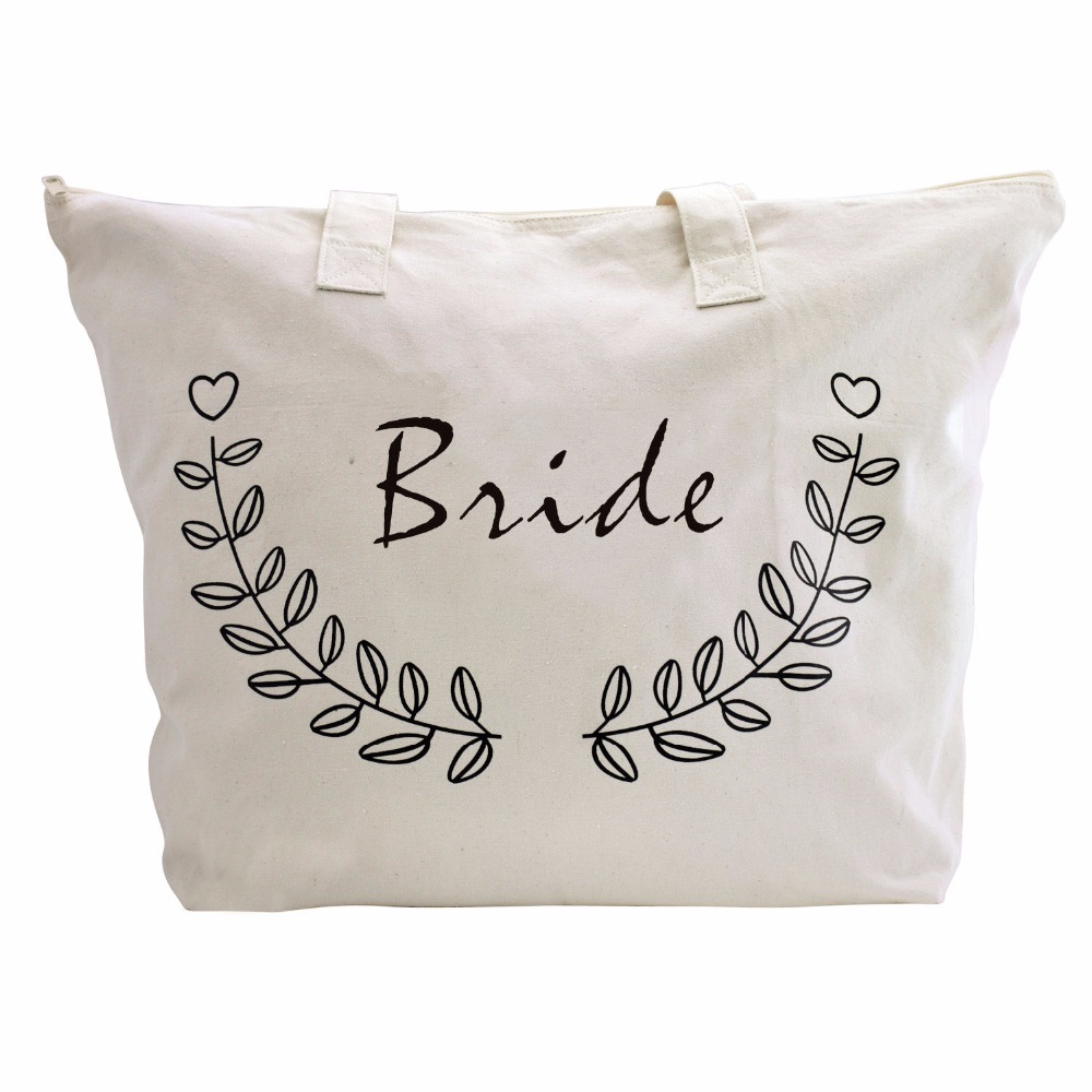 Recycled Bag Canvas Tote Bag Travel Zip Pocket 100% Cotton Bags