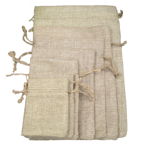 Natural Hessian Gift Storage Pouches drawstring Burlap Jute Candle Holder Bags