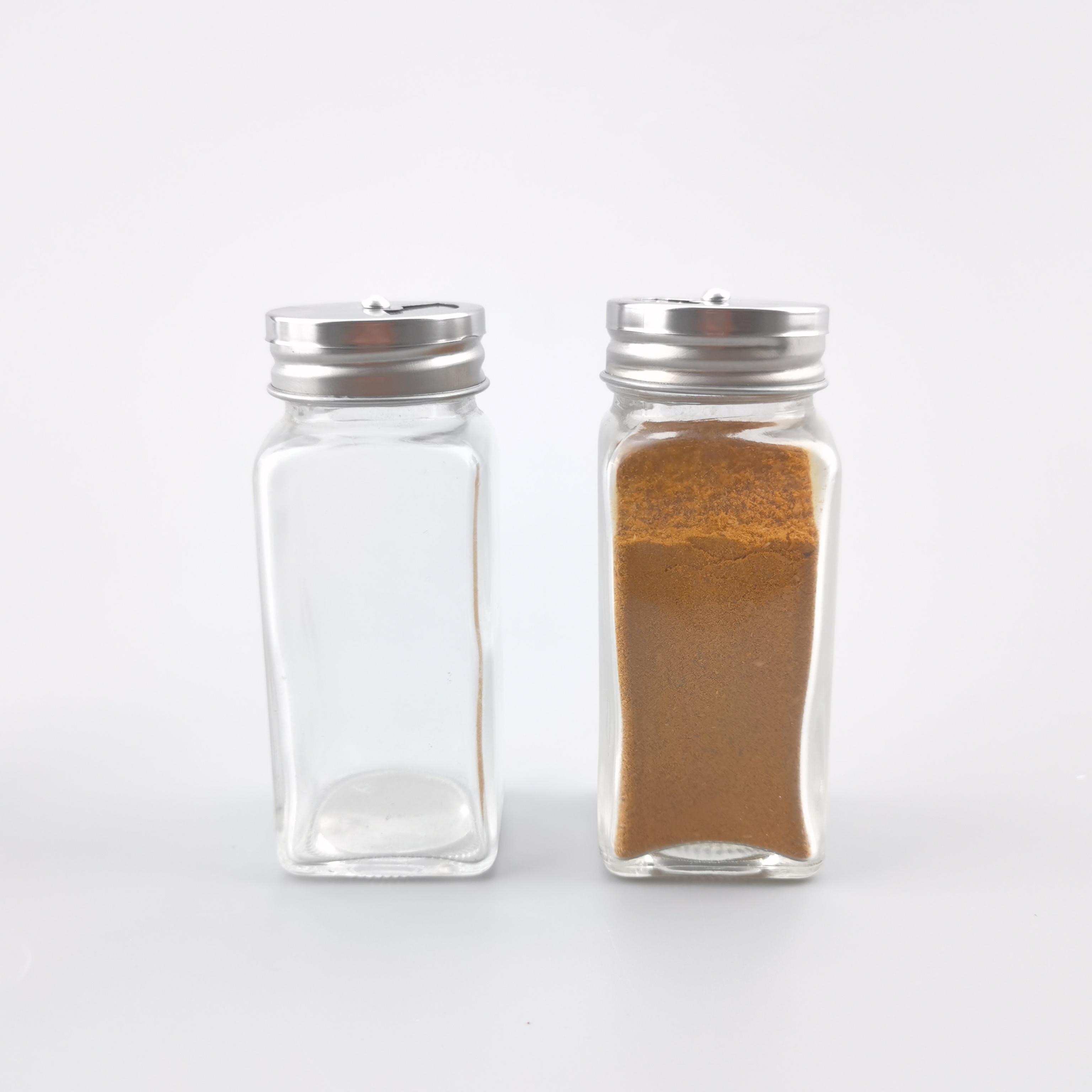 225ml Square Glass Spice Jar Pepper, Salt Packing Botlle