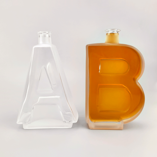 770ml Letter-shaped glass wine packing bottle