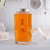 Hot Sale Wholesale Hexagonal Glass Honey Container Honey Storage jar with lids 