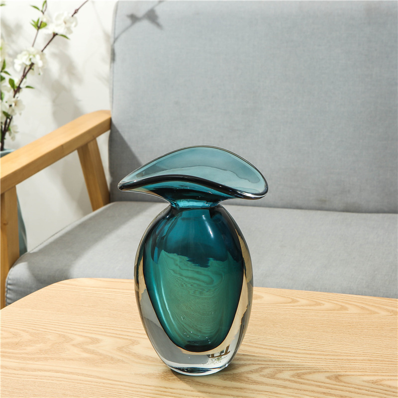 Royal Blue Colored Glass Flower Vase