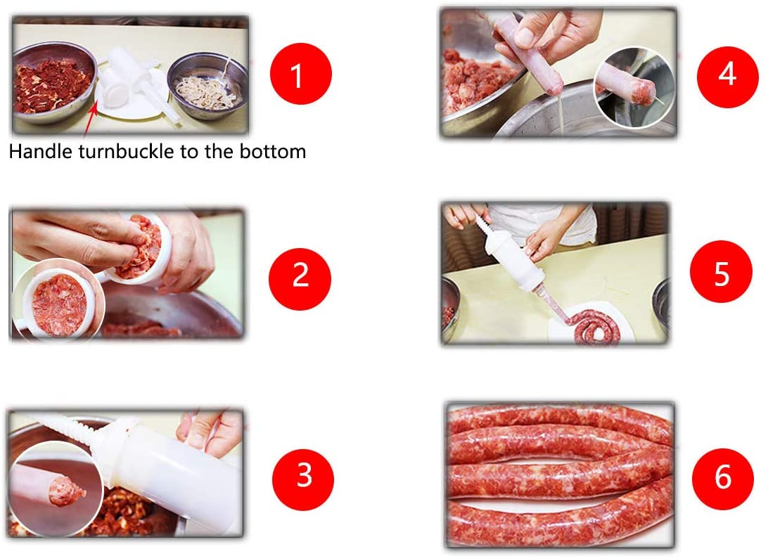 Food Grade Quality Hand Operated Commercial and Household Use Manual Sausage Maker Meat Stuffer