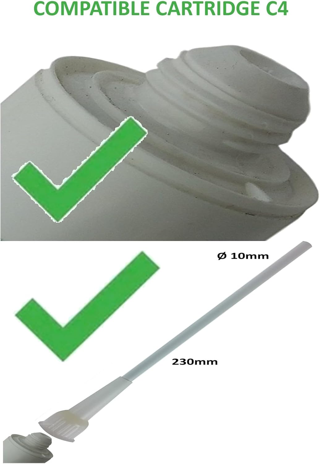 C4 cartridge sealant nozzle