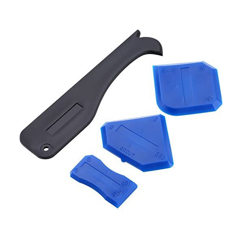 Black/Blue 4 Pieces Sealant Tool Caulking Tool Kit for Bathroom Kitchen and Frames Sealant Seals