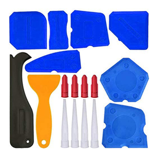 17 Pieces Caulking Tool Kit Sealant Tools Grout Scraper Caulk Remover And Nozzle And Caps