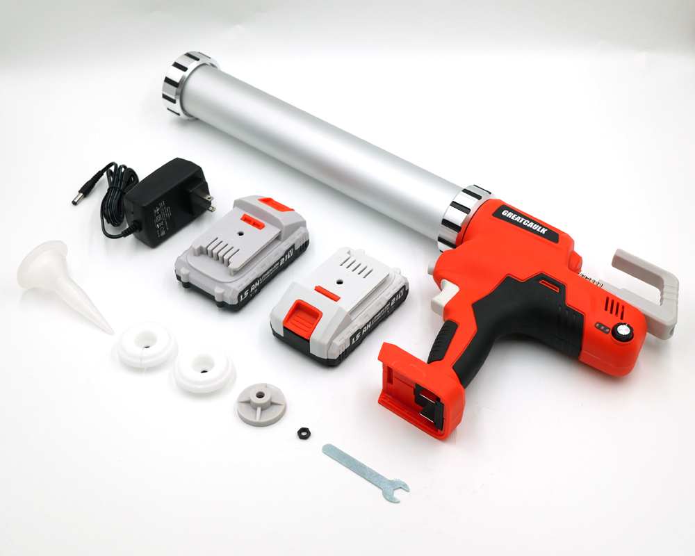 20V Electric Li-Ion Cordless Adhesive Gun Caulk Gun with 2 Batteries and Charger for Caulking Filling Sealing