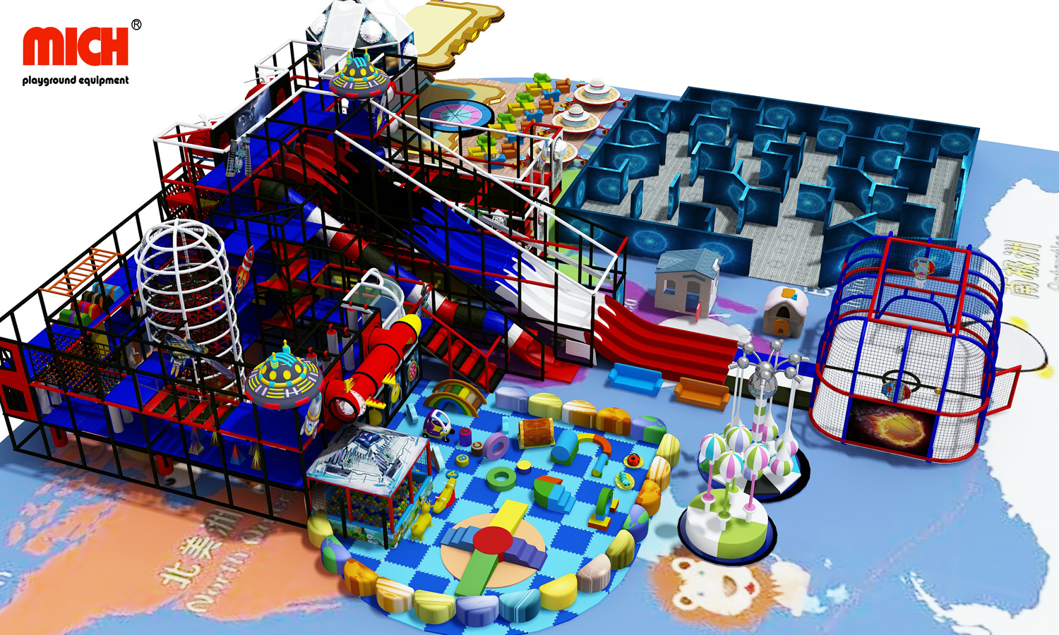 Big Space Theme Kids Centro de juego interior