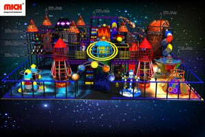 Space bertema 4 level anak -anak playhouse lembut