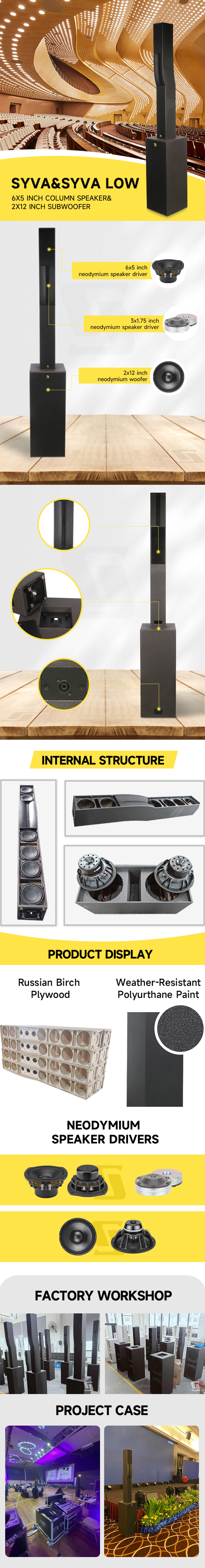 Sistema de altavoces de columna