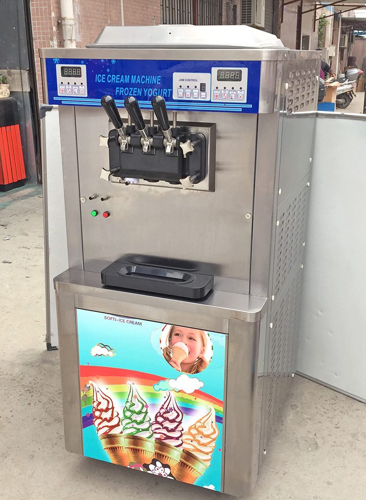 Floor Stand Double Cooling System Frozen Soft Ice Cream Machine