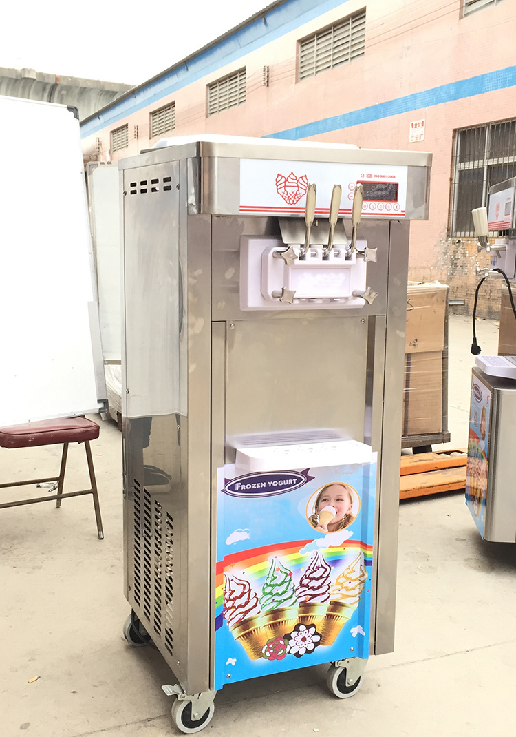 2+1 Mixed Flavors Floor Standing Frozen Yogurt Sundae Soft Ice Cream Machine