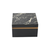 Top with Mable Wooden Veneer Black Marble Small Box Large Wood Storage Cube Box with Lid Gift Box Set