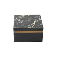 Top with Mable Wooden Veneer Black Marble Small Box Large Wood Storage Cube Box with Lid Gift Box Set