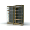 Metal And Wooden Wine Shelf with Glass Door