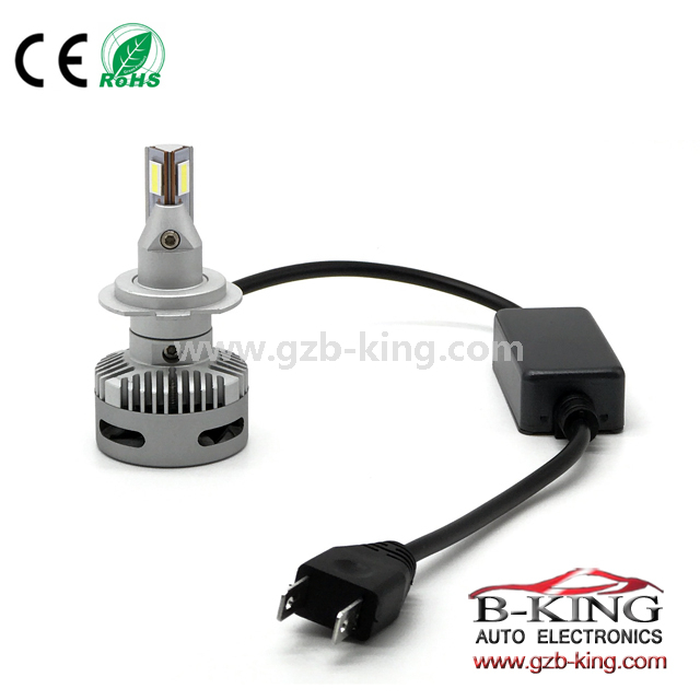 80Watts 10000lm H7 compact high power car led headlight bulb