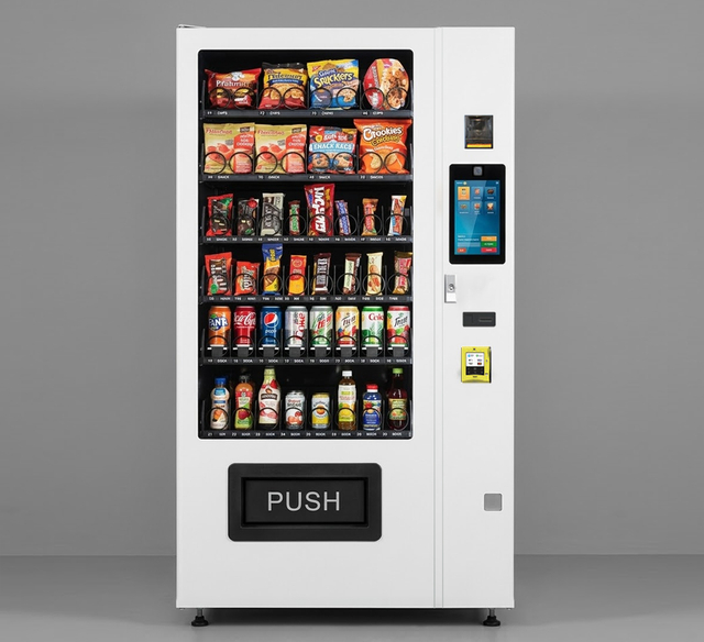 DV4000C10 Máquina expendedora combinada de capacidad media con pantalla táctil de 10' - Máquina expendedora de refrigerios y bebidas con 48 selecciones