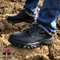 Pu double density anti slip waterproof steel toe embossed working mid cut woodland safety shoes botas de seguridad industrial
