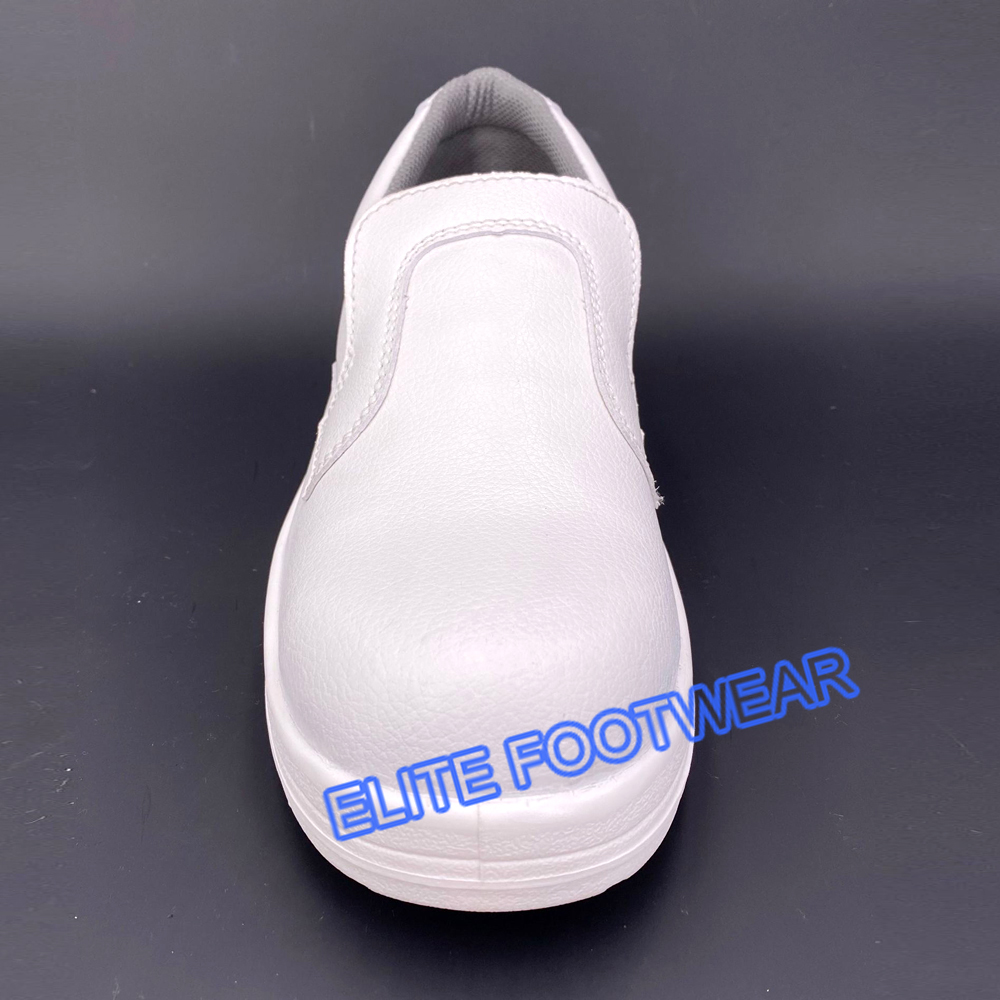 Light weight microfiber upper steel toe anti-slip kitchen cook phymacy hospital waterproof pu injected sole safety shoes