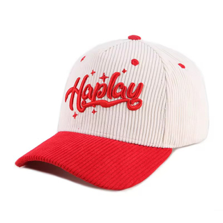 Custom High Qualiy 6 PANEL Corduroy Cotton Snapback Baseball hat Cap