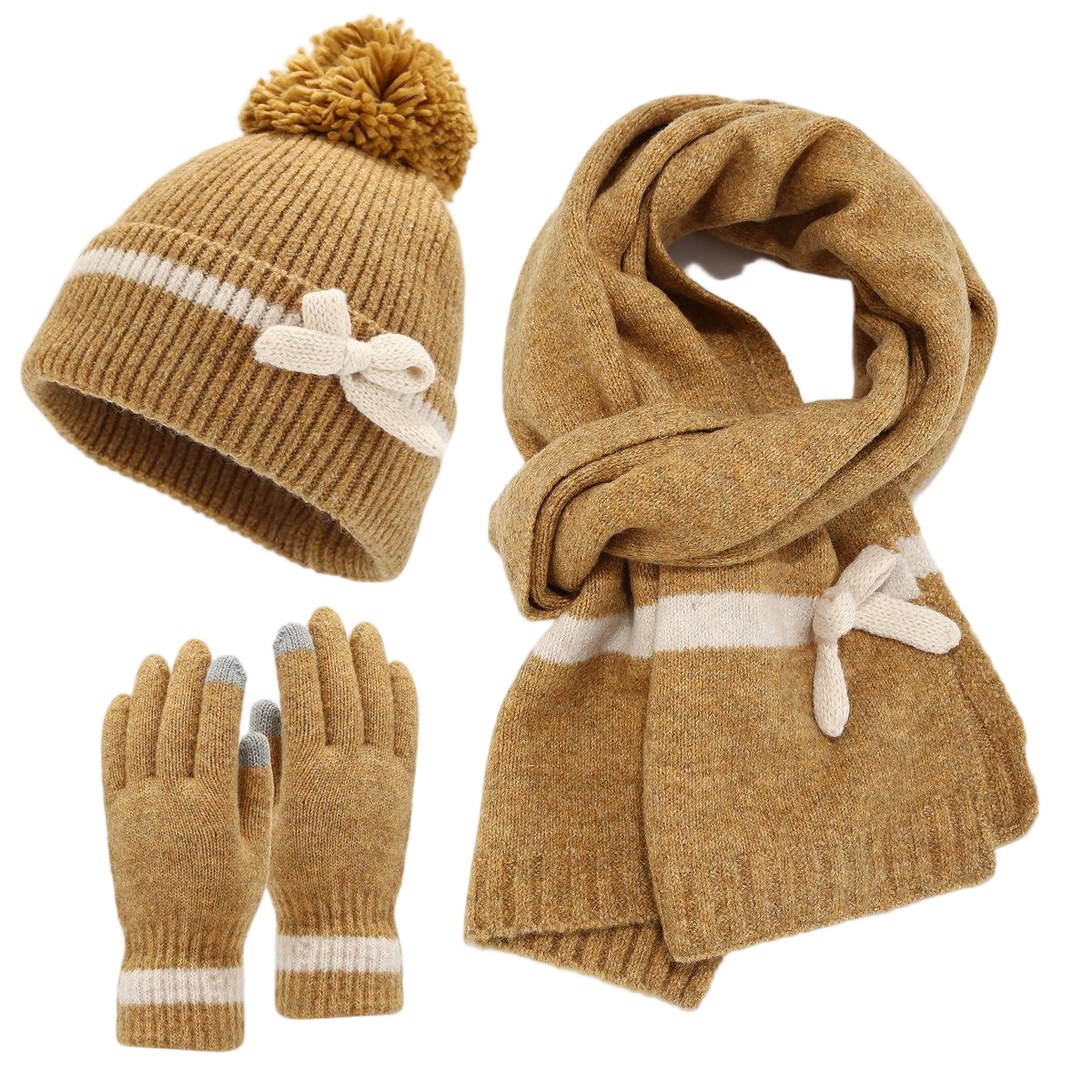 Yellow Knit Three Piece Set