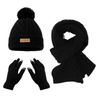 Black Wool Knit Three Piece Set