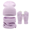 Purple Knit Three Piece Set