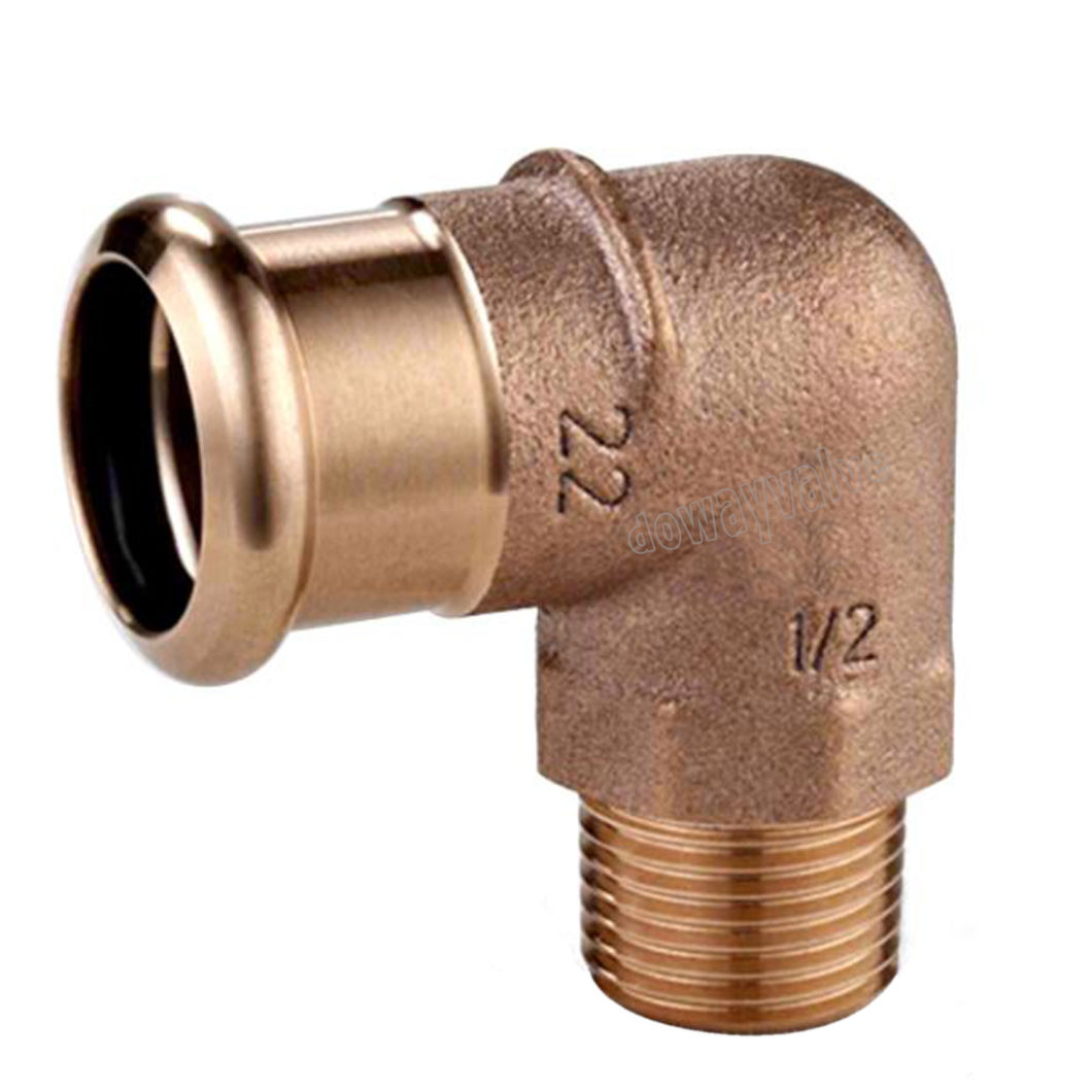 Coude m&acirc;le &agrave; 90 degr&eacute;s en bronze Press Fit