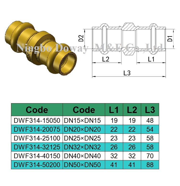 Aprobaci&oacute;n de marca de agua Montaje / acoplamiento a presi&oacute;n de lat&oacute;n