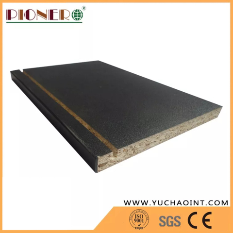 Black colour slotted melamine particle board Grooved chipboard 