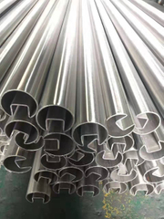 polished stainless steel slotted tube for handrail