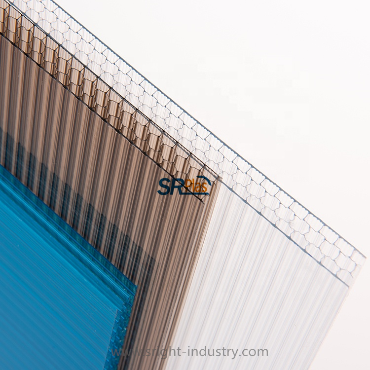 6mm-16mm tinted honeycomb polycarbonate sheet polycarbonate hollow sheet