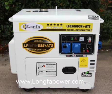 8KVA 8KW 50Hz 220V Single Phase Big Tank Silent Portable Diesel Generators With ATS LF8500DSE+ATS