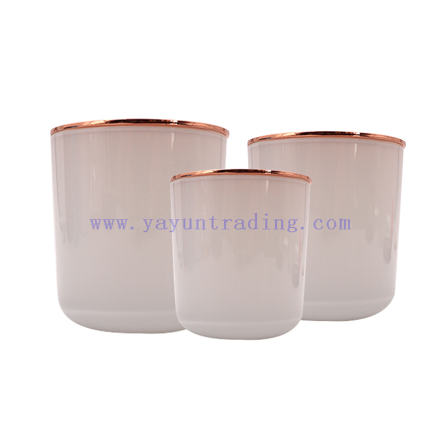 5 8 11 glossy white glass candle holder with gold lid-main