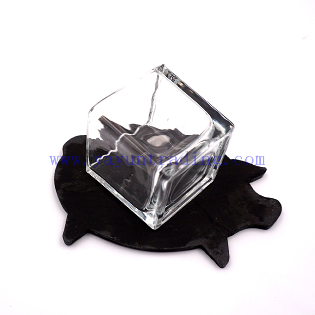 yayun hot sale 50ml 100ml 600ml clear square glass candle jars candle tumblers