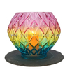 Vintage huge Glossy Ribbed Heavy Glass Lamp Shade