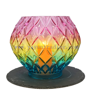 Vintage huge Glossy Ribbed Heavy Glass Lamp Shade