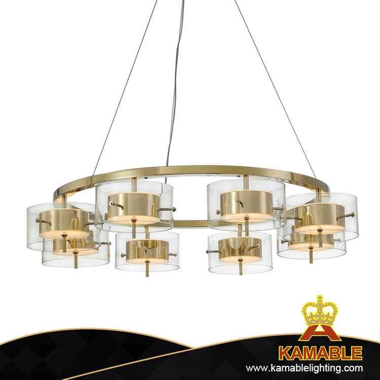 Подвесной светильник в гостиной из нержавеющей стали с золотым кругом в стиле моды (MT80527-4L-1090)