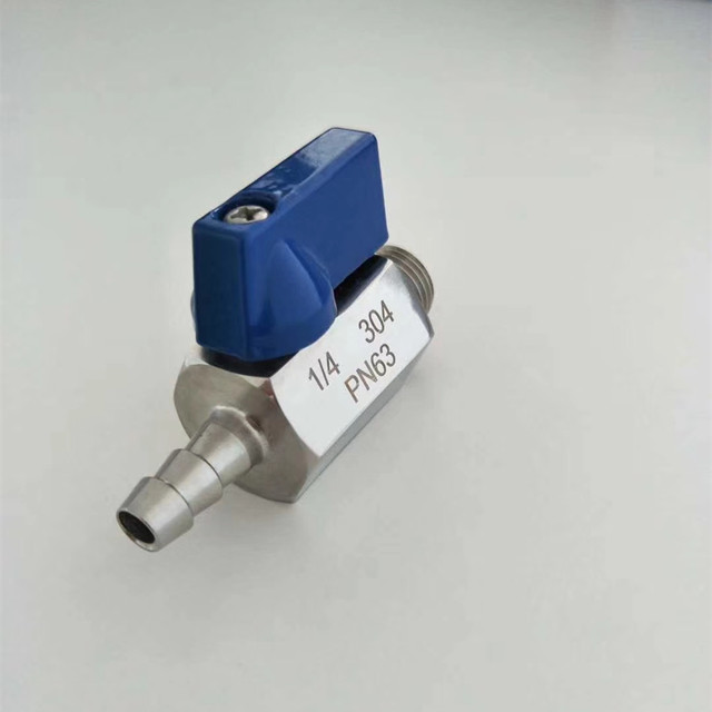 AISI316 Stainless Hose Barb Mini Ball Valve BSPP/BSPT/NPT Threaded End