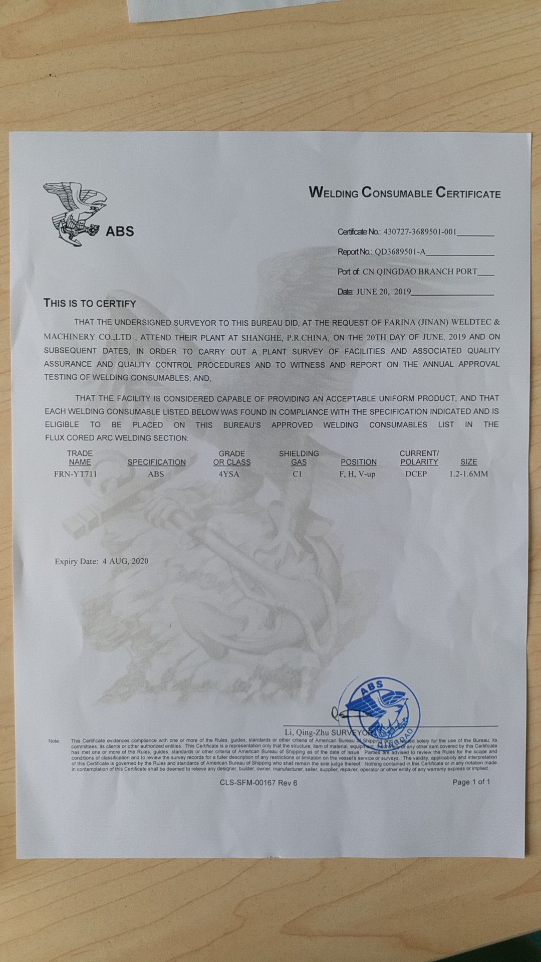 Nuestro nuevo Certificado ABS de EE. UU.