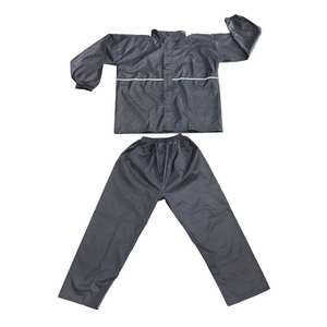 High Visibility Reflective Stripe Waterproof Rainsuit Nylon PU Coating Raincoat