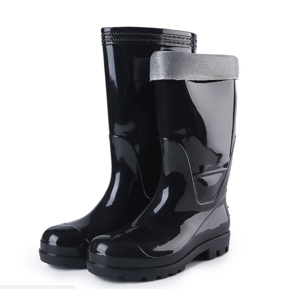 110B black waterproof oil resistant glitter pvc safety boots