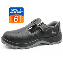 352 Black leather steel toe cap anti static summer sandal safety shoes