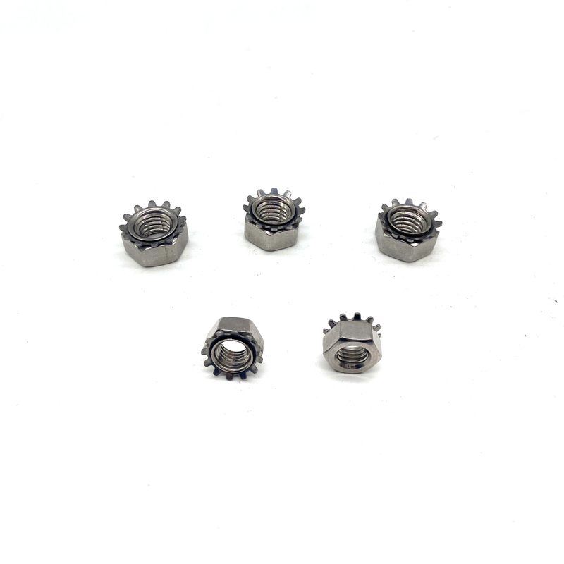 المورد الصيني M3 M4 M5 M6 M8 Stainless Steel 304 KEP Self Lock Nut Hex Star Nuts K-Lock Nut