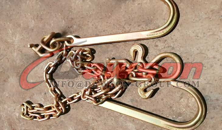 一端に J フック、もう一端にグラブフック、T フック、ミニ J フックが付いたグレード 70 チェーン - Dawson Group Ltd. - 中国メーカー、サプライヤー、工場