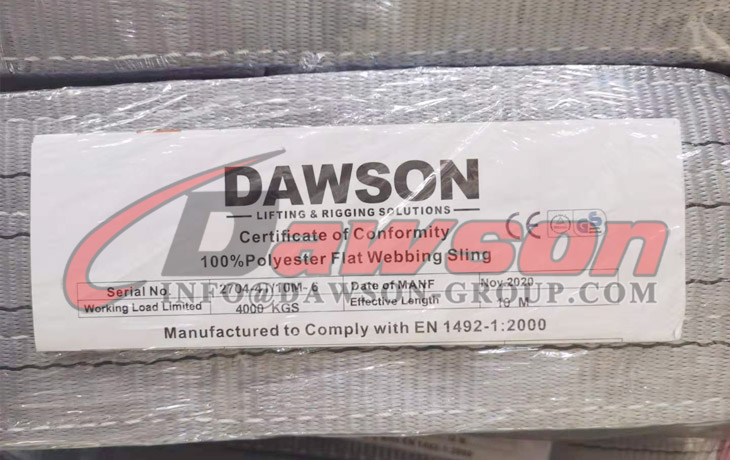 Eslingas de correas de poli&eacute;ster WLL de 4 toneladas - Eslingas de elevaci&oacute;n - Dawson Group Ltd. - Fabricante, proveedor y f&aacute;brica de China