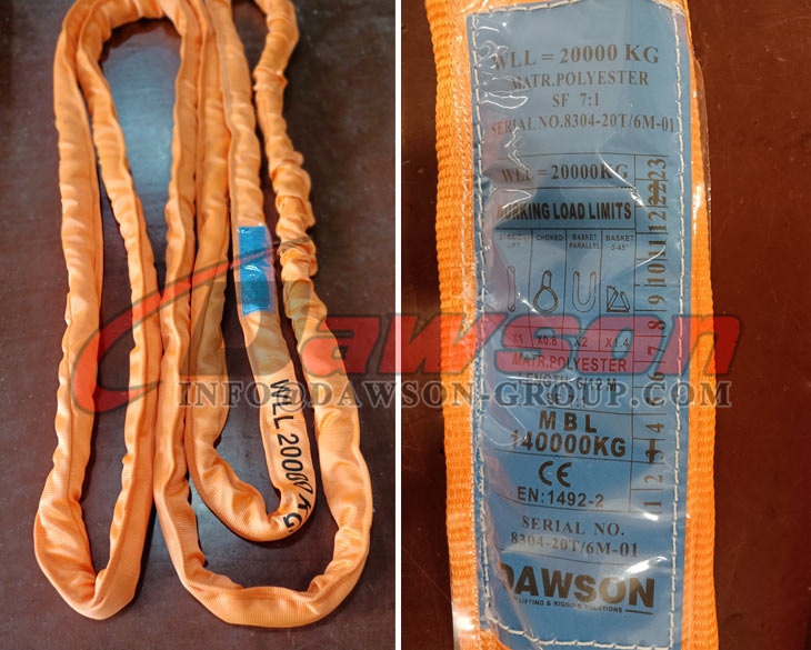 Eslingas redondas de poli&eacute;ster WLL 20T - Eslingas de elevaci&oacute;n - Dawson Group Ltd. - Fabricante, proveedor y f&aacute;brica de China