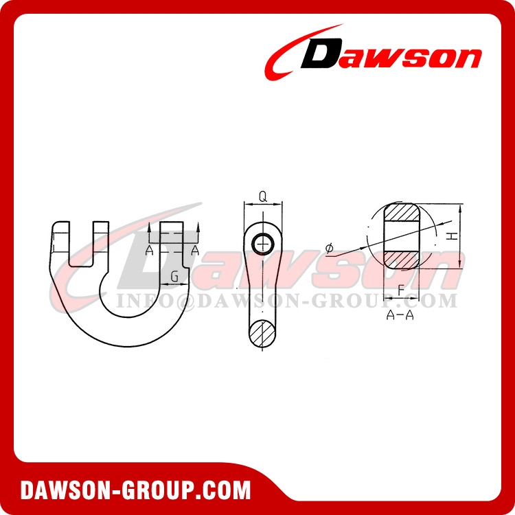 DS1001 G100 Elo de conex&atilde;o tipo europeu para lingas de corrente de eleva&ccedil;&atilde;o - Dawson Group Ltd. - Fabricante e fornecedor na China