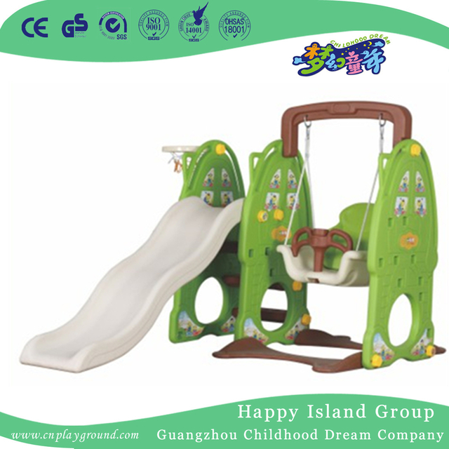 Kids Play Green Rabbit 塑料小滑梯带秋千 (ML-2014206)